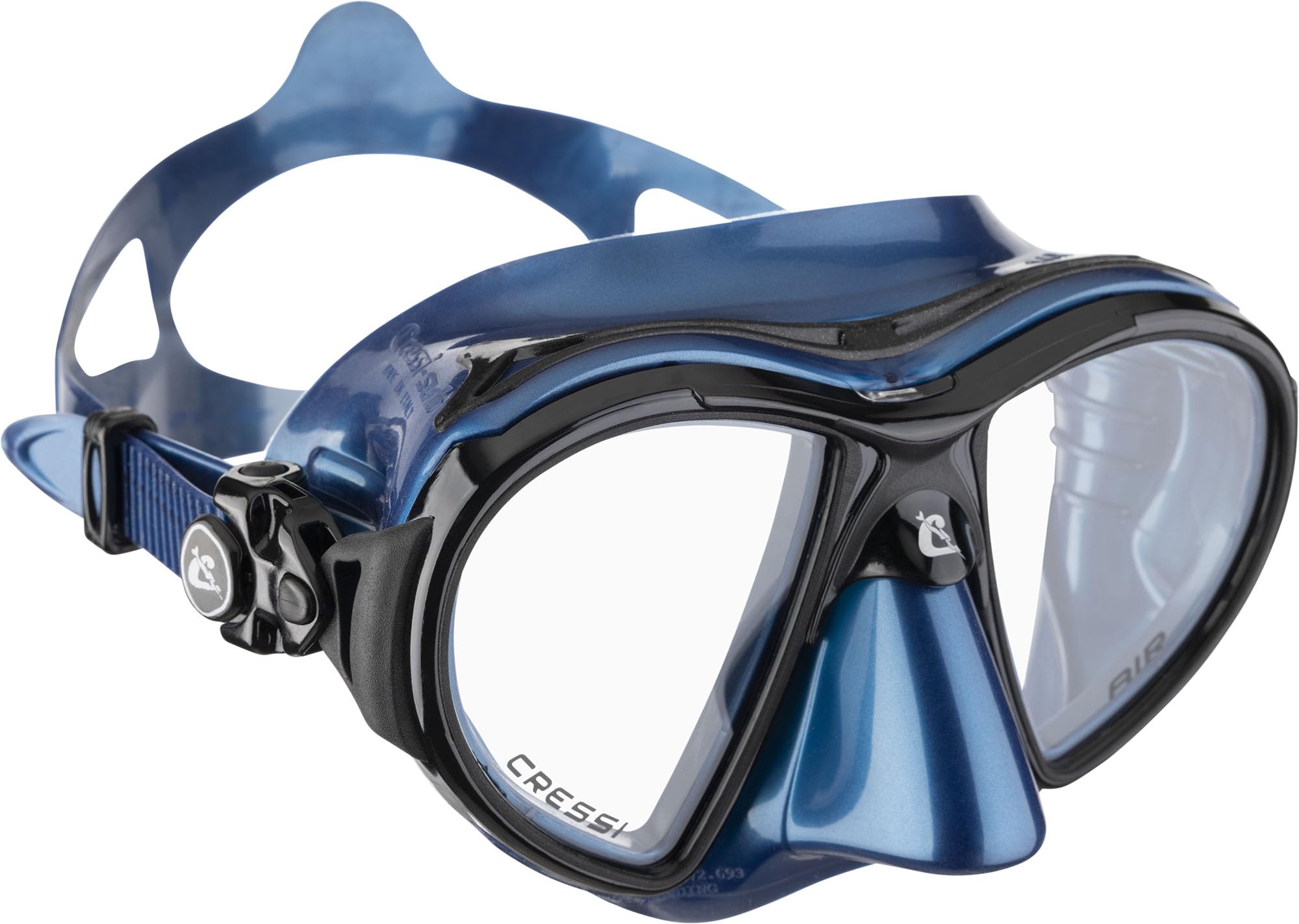 Cressi Air – Máscara de Buceo Profesional – Disponible en Silicona Transparente, Cristal o Silicona, Color Negro