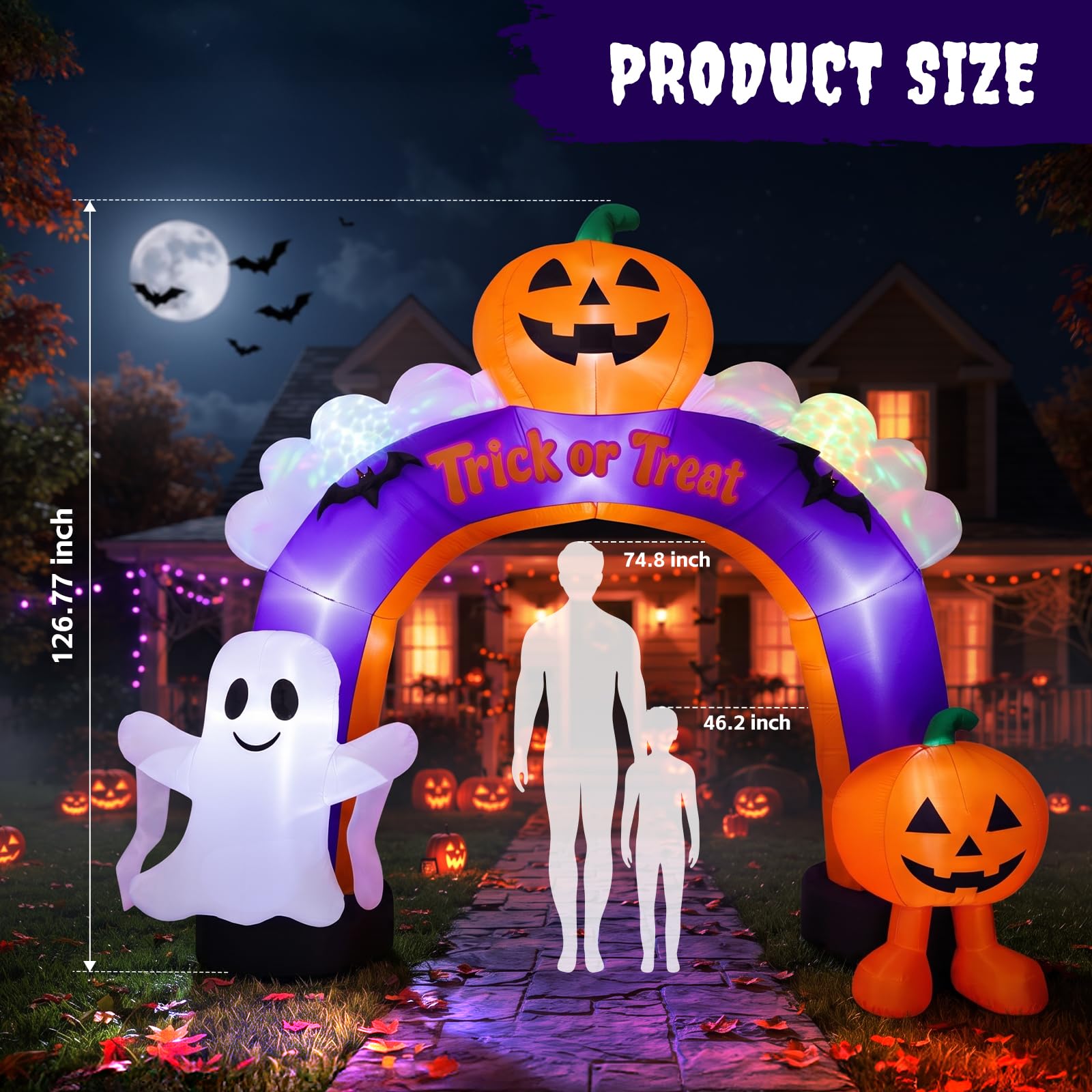 Arche de citrouille gonflable d'Halloween de 3 m pour décorations