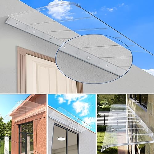 Miniatura 7 de Toldo invisible para ventana, toldo para puerta delantera al aire libre, toldo de patio al aire libre, cubierta de policarbonato para puerta