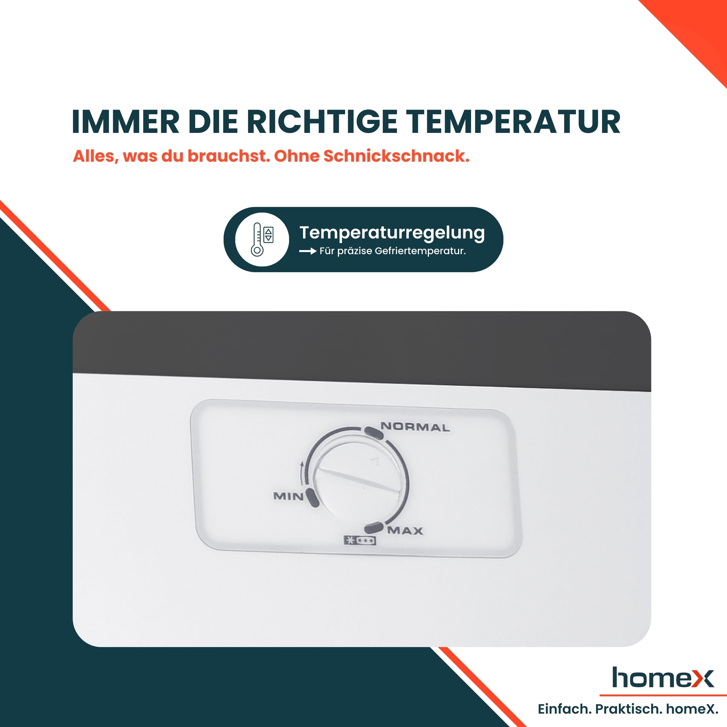 homeX FS1682E-S Gefrierschrank Tiefkühlschrank groß 168L Nutzinhalt silber | 4-Sterne Gefrieren, Freezer, Gefrierschränke freistehend, Temperaturregelung, wechselbarer Türanschlag, leise 37 dB