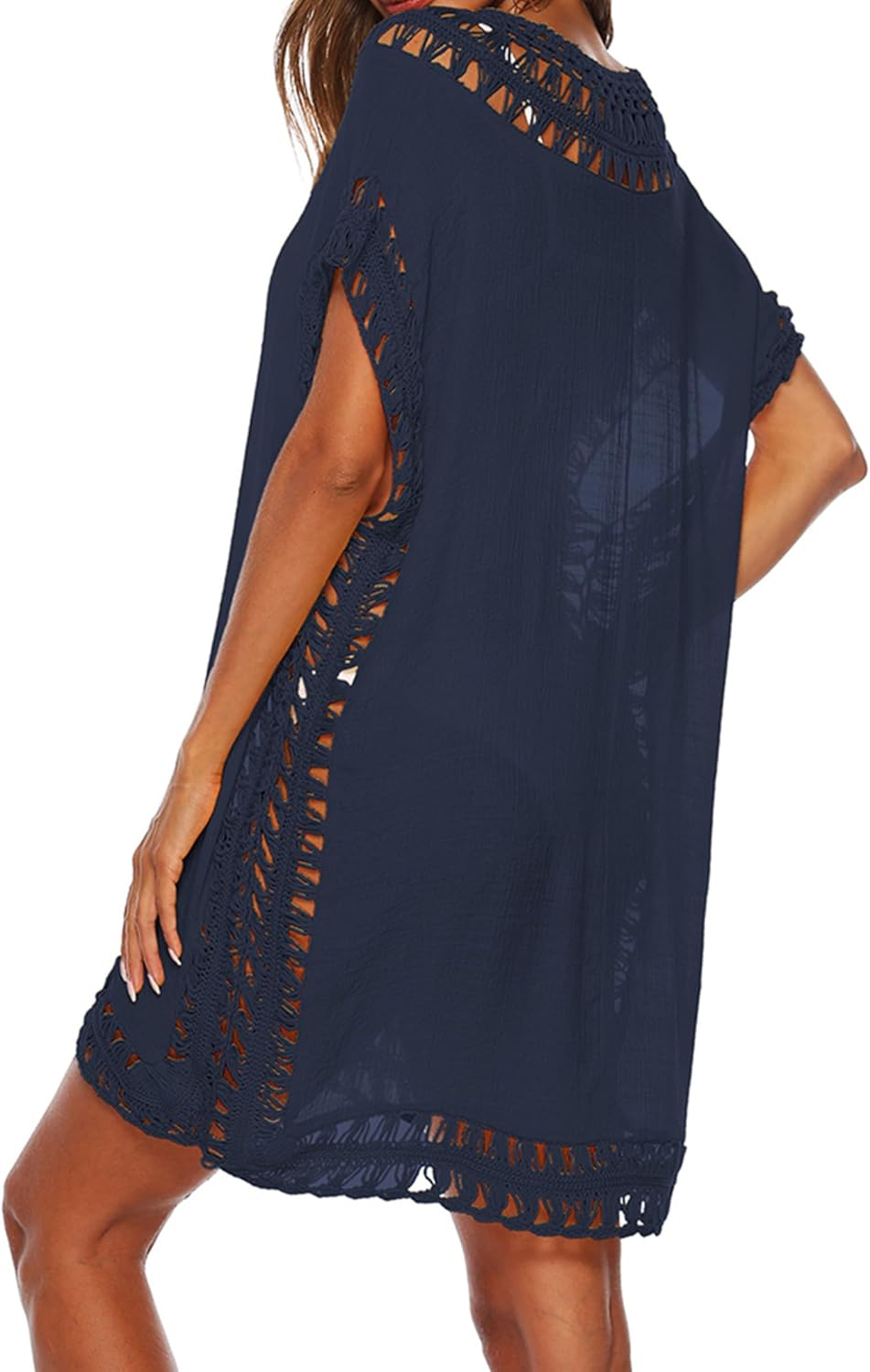 Adisputent Womens Swimsuits Cover Ups Crochet Chiffon Beach Cover Bathing Suit Bikini Wear Coverups Dress