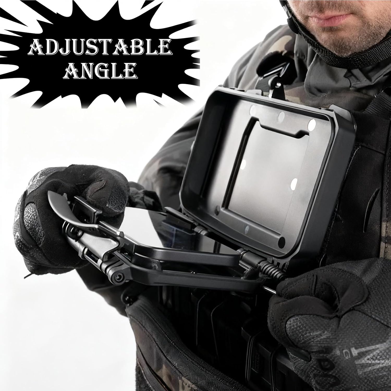 Multi-Functional Tactical Chest Phone Mount, Outdoor MOLLE Chest Navigation Plate for Airsoft Hiking Cycling Outdoor Tactical Missions