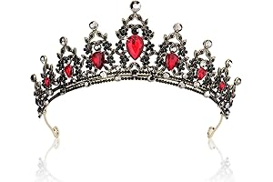 SuPoo Black Crown Tiaras for Women Red Tiara Birthday Crown Crystal Headband...