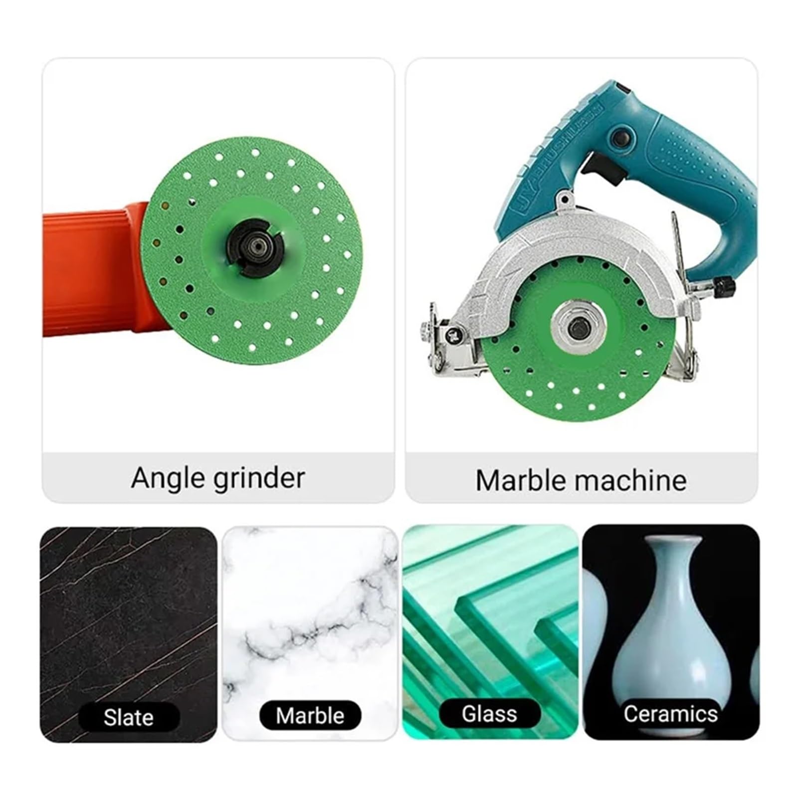 Disco de amolado para losas de roca, Disco de molienda losa roca verde y sierra diamante 4 piezas 115 mm for baldosas porcelana cerámica mármol