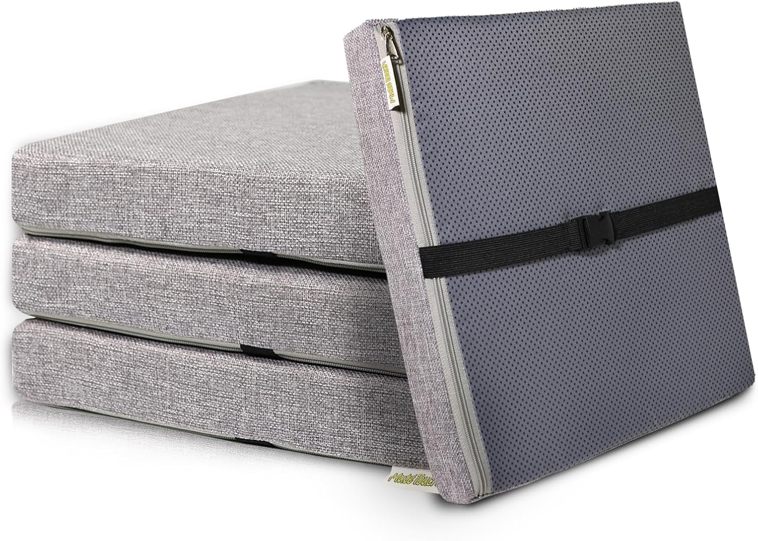 4PCS Linen Soft Foam Seat Cushion | 15x14x2 Inches Bar Stool Cushions Square | Thickened Recliner Cushion | Chair Cushion with Removable Cover (Medium Grey) 4pcs Medium Grey 15x14x2IN