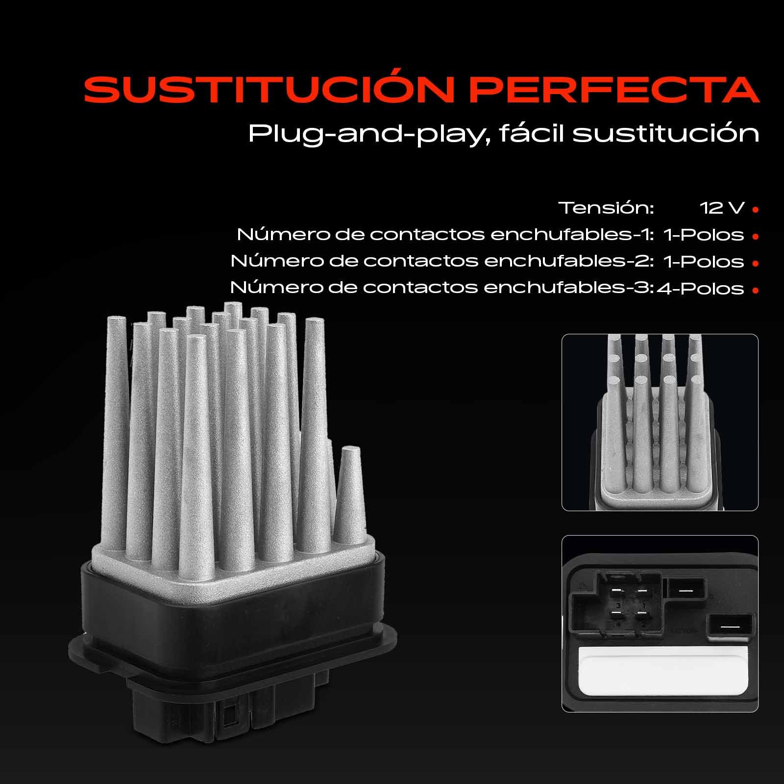 Frankberg Resistencia del calentador Regulador del soplador 1+1+4-Polos Compatible con Corsa C X01 Zafira A MPV T98 Astra G CC T98 Zafira/Zafira Family B A05 Astra G Caravan T98 Replace# 52488536