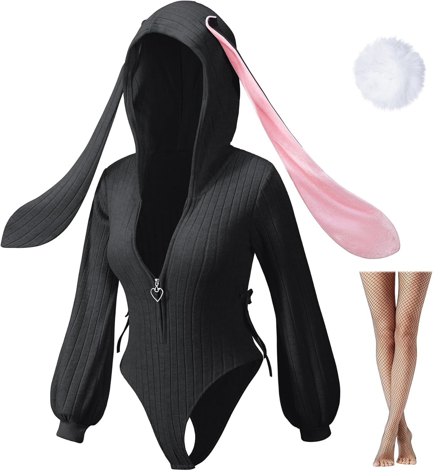 Women Animal Bunny Bodysuit Cosplay Maid Outfit Halloween Anime Costume stockings Set