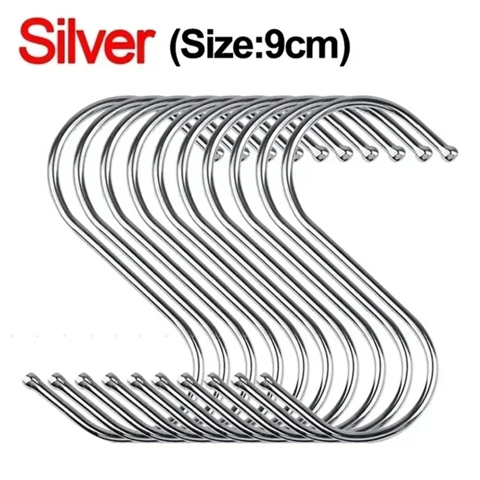 100 ganchos en forma de S acero inoxidable con punta afilada for colgar utensilios carne, ropa y carnicería, cocina repostería para Procesamiento de Carne(L)