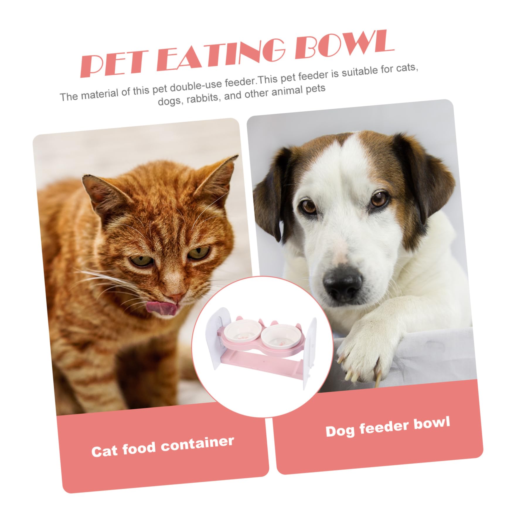 Supvox Keramik Futternapf für Katzen und Kaninchen Neigbares Doppelnapf Design Abnehmbar Schonend für Hals Leicht zu Reinigen
