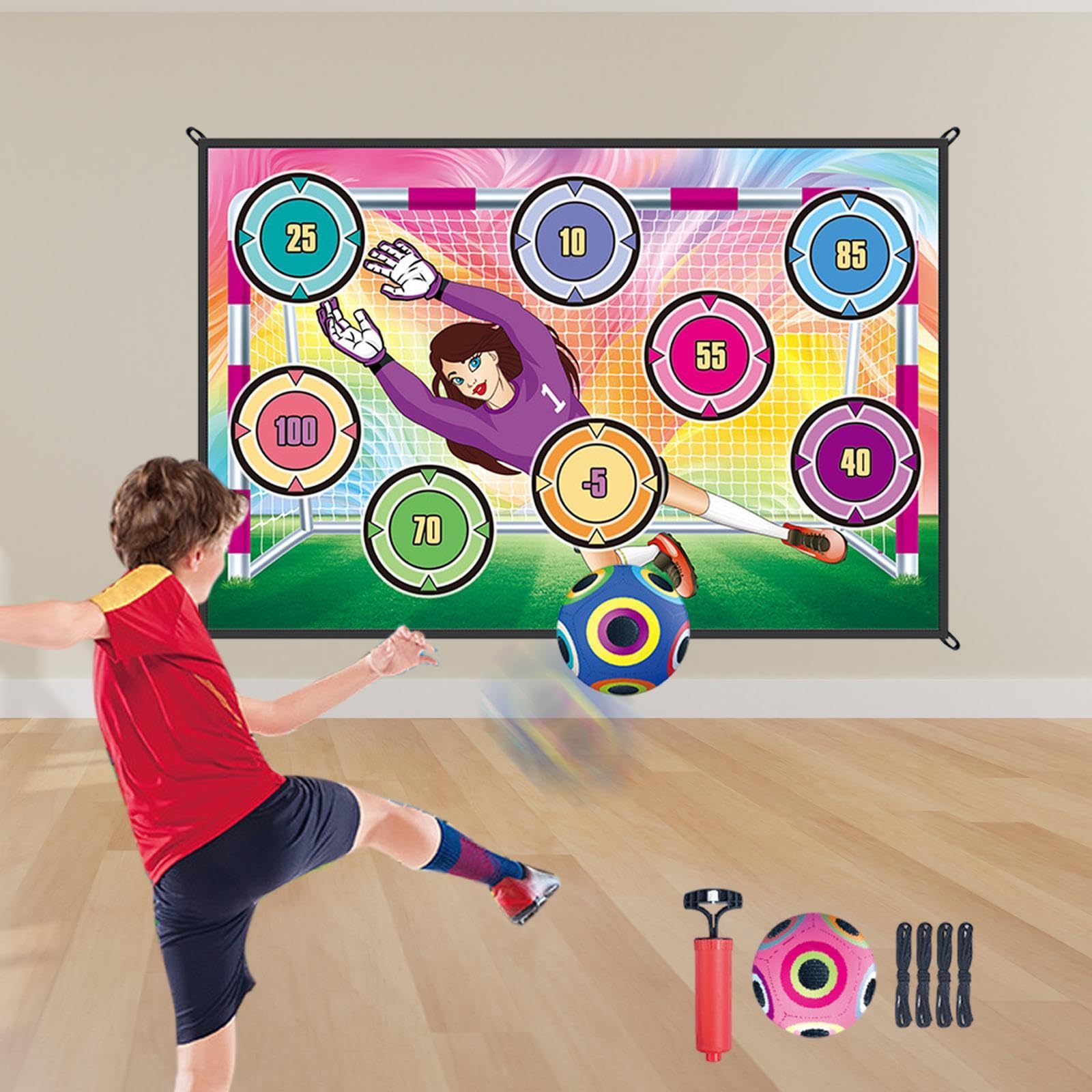 Juego de Fútbol con Balón para Practicar La Puntería Y Diana. Ideal para Fiestas Infantiles en La Playa O Acampadas, Style C, tal como se describe