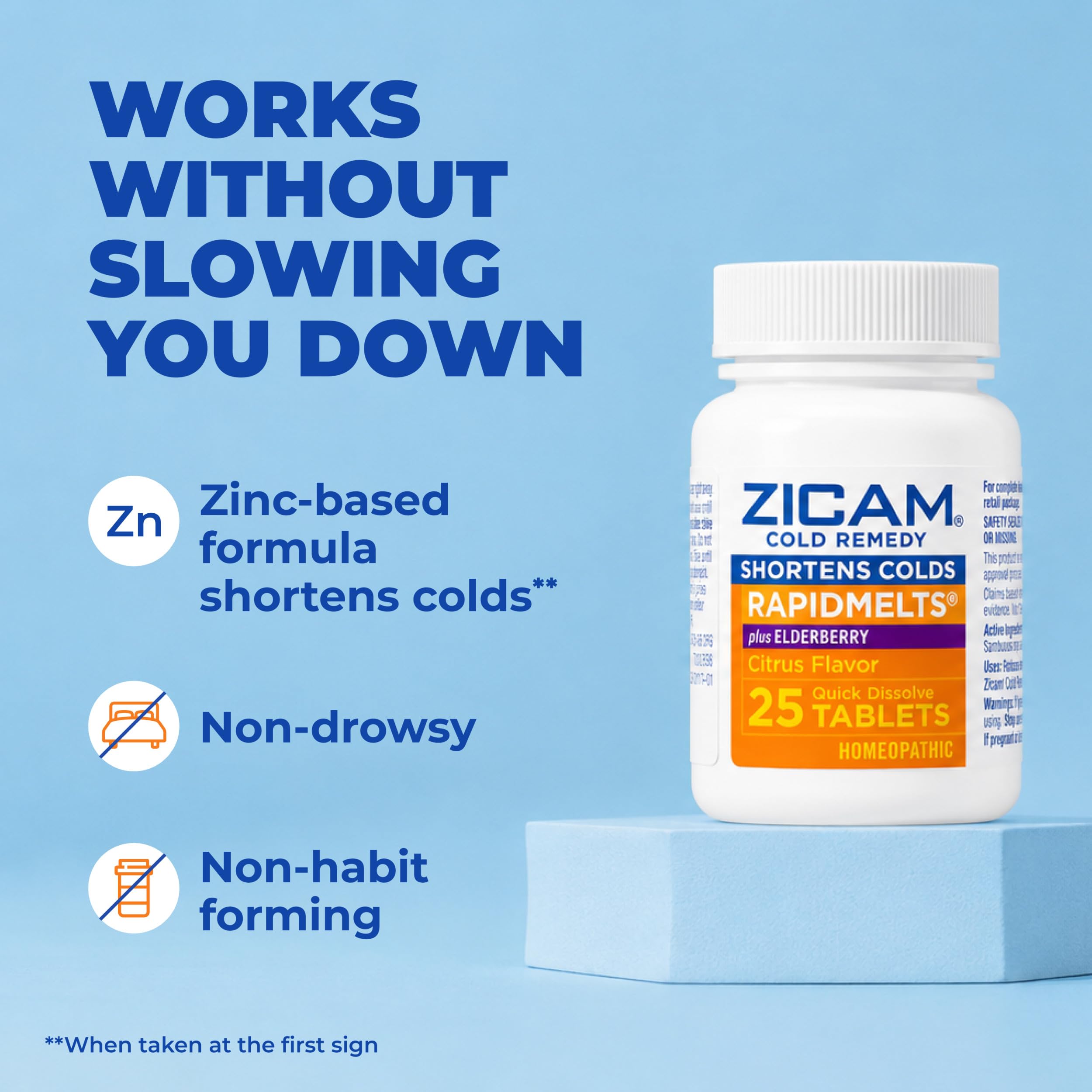 Zicam Cold Remedy RapidMelts Plus Elderberry, Elderberry Citrus, 25 Count — Amazon image 6