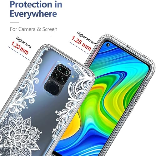 Miniatura 2 de Funda para teléfono Redmi Note 9Redmi 10X 4G M2003J15SC con protector de pantalla de vidrio templado, lindo patrón de mandala transparente de cuerpo