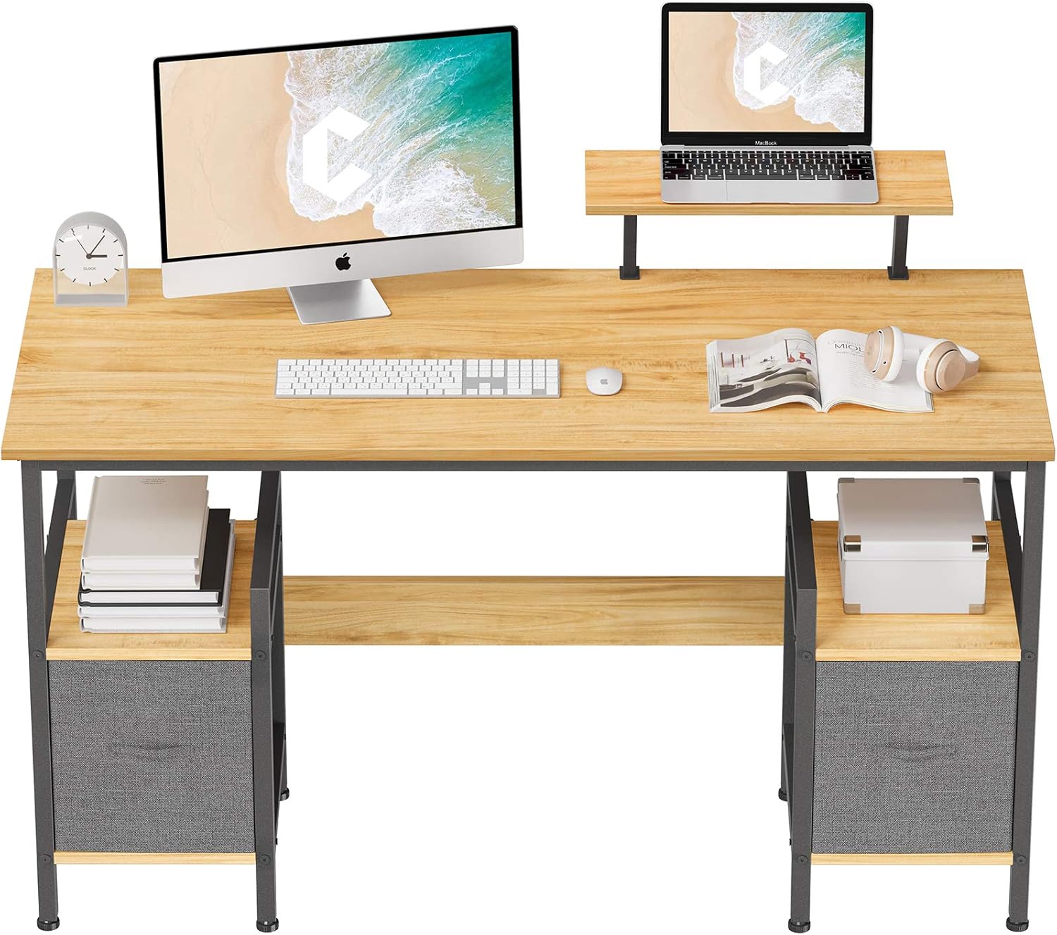 CubiCubi Computer Desk 55 Inch Home Office Multipurpose