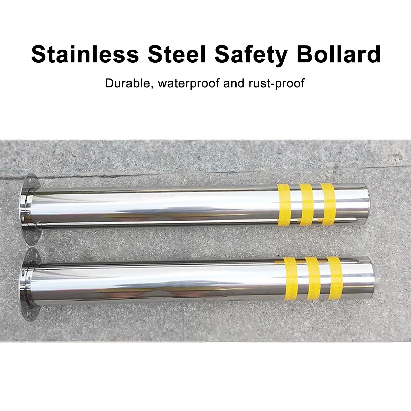 Bolardo de Seguridad de Acero Inoxidable, Poste de Barrera de Estacionamiento, para Estacionamiento, Control de Tráfico, Barrera de Entrada, Poste de Estacionamiento(75cm/30in)