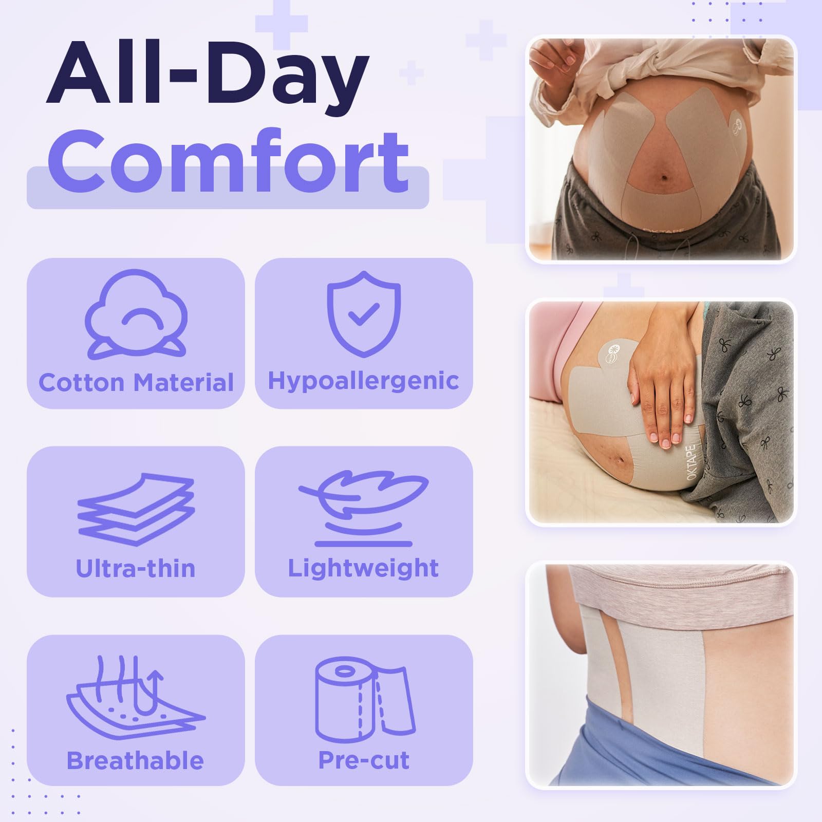Fashion Tape OK TAPE Pregnancy Belly Tape, Hypoallergenic Precut