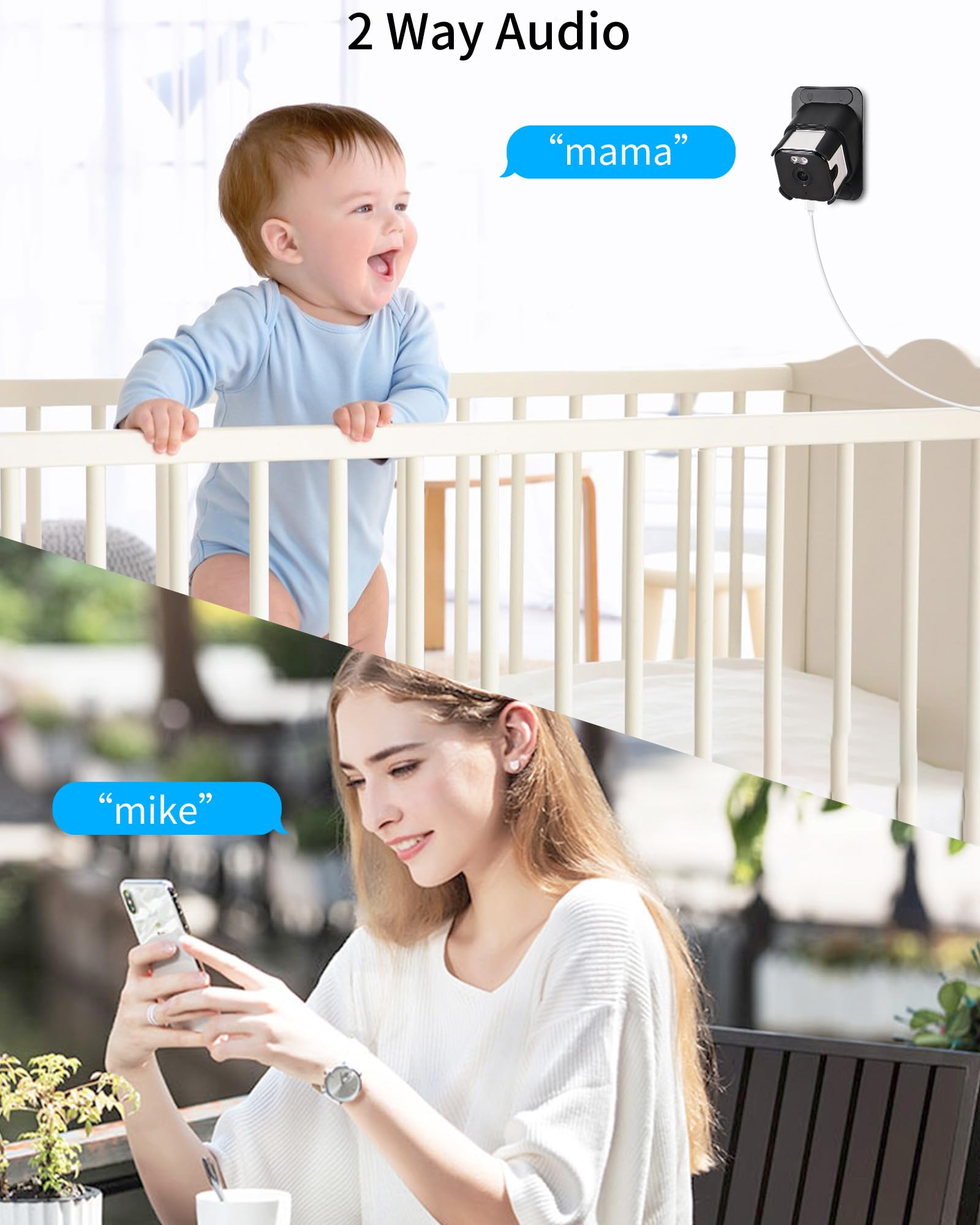 WeChip Window Camera 3MP 2K - Indoor Security Camera for Looking Outside, 2.4GHz & 5GHz WiFi Safeview Window Security Camera with AI Color Night Vision, Person & Motion Detection,24/7 Recording — view 3