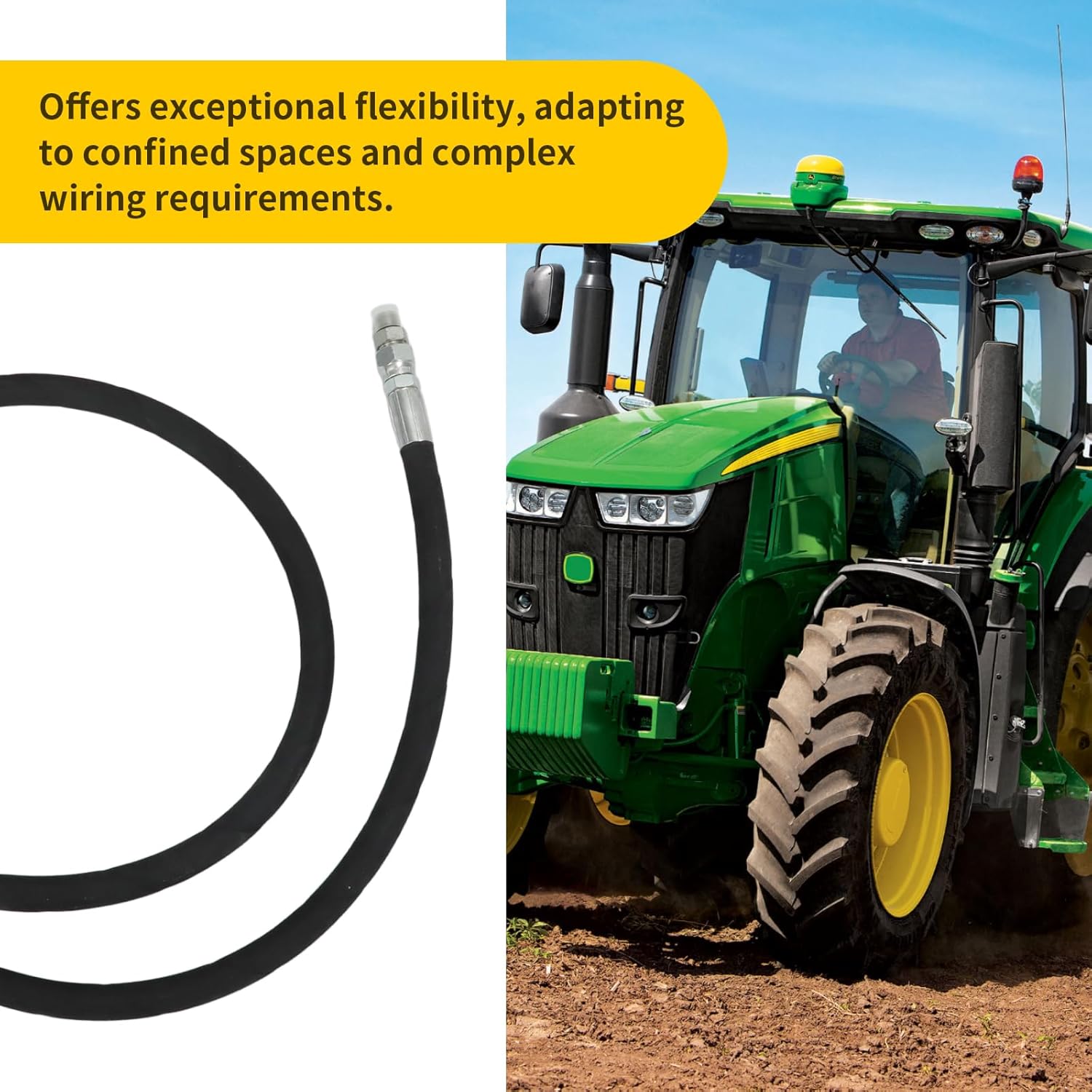 Motoparty Hydraulic Hose Replace for OEM Number AW33155 for John Deere - High Pressure Flexible for Tractors