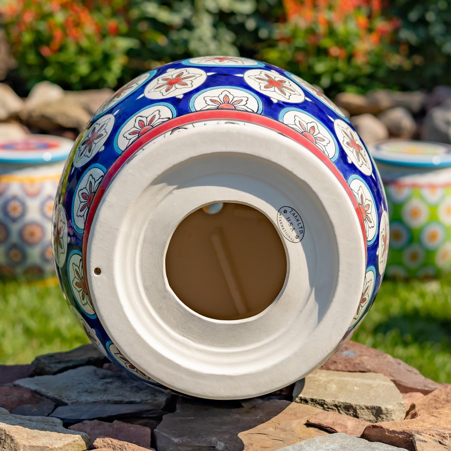 Zaer Ltd. 17.75" Tall Ceramic Stoneware Stools in Multi Color Options (Cadence)