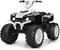 Vista 1 de Costzon - Cuatrimoto para niños con con batería eléctrica de 12V, luces LED, velocidad alta y baja, bocina, radio y USB, tracción trasera, regalo