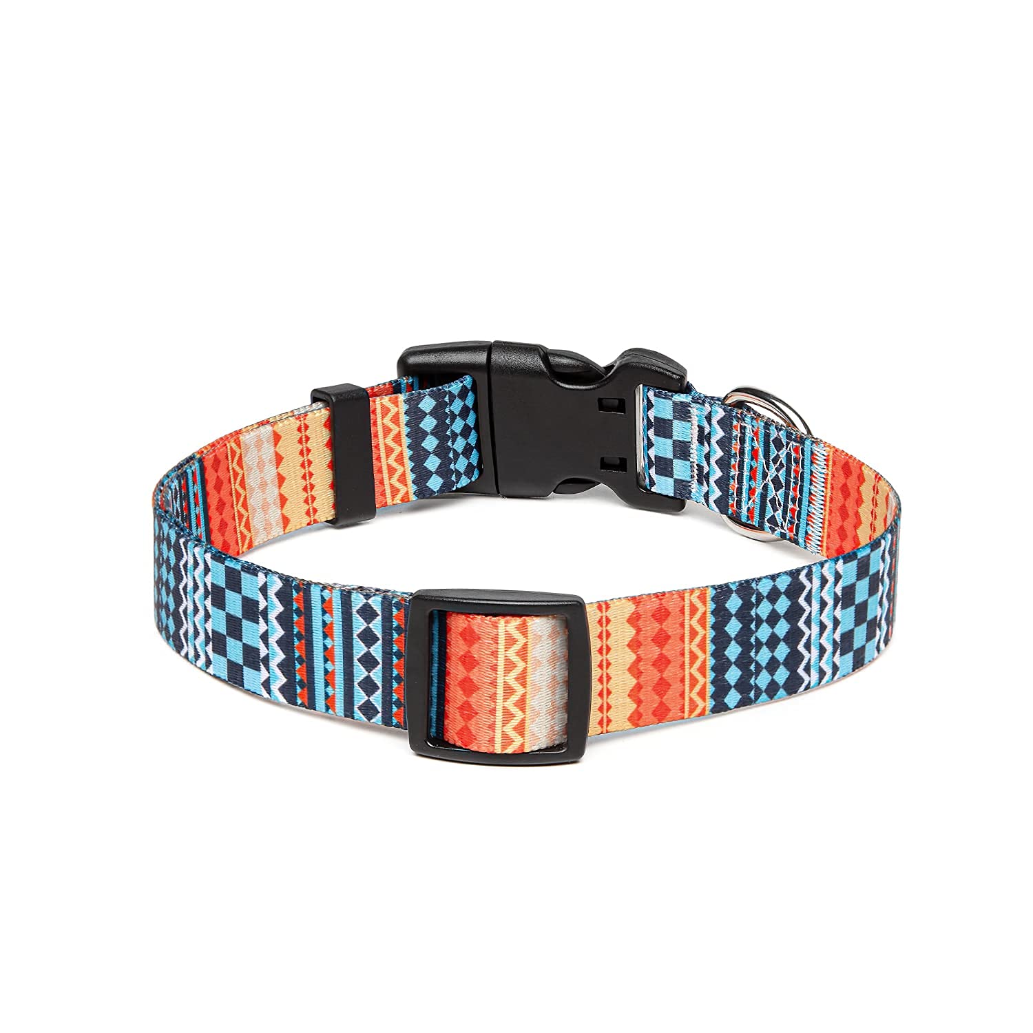 Adjustable Dog Collar with Patterns, Ultra Comfy Soft Nylon Breathable Pet Collar for Small Medium Large Dogs (L, Floral Orange) — view 136