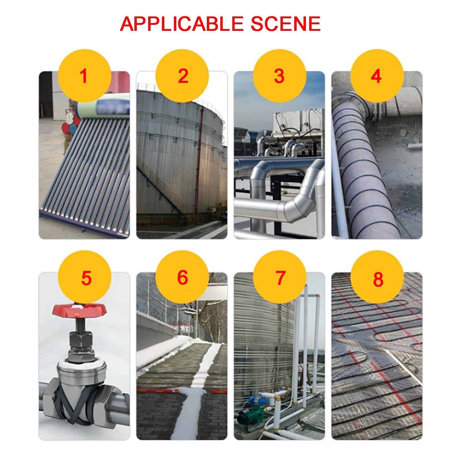 JOSBY Cable Calefactor para tuberías, Cinta calefactora anticongelante autoajustable, con tapón antifugas, Utilizado para anticongelación/descongelación/Aislamiento de tuberías de Agua doméstica