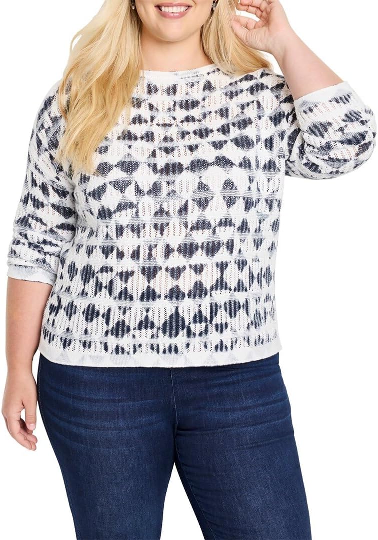 NIC+Zoe Womens Textured Diamond Sweater