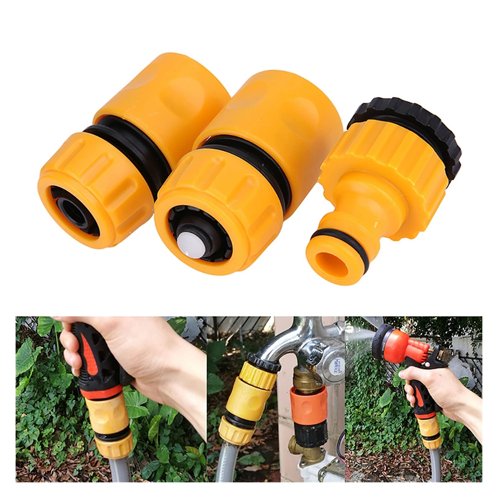Manguera para Jardín de Cocina, Conector Dea Deua para Jardín, de Riego, Conector Dea Rociadora para Lavado de Coches, Grifo de 1/2 "Y 3/4", It054