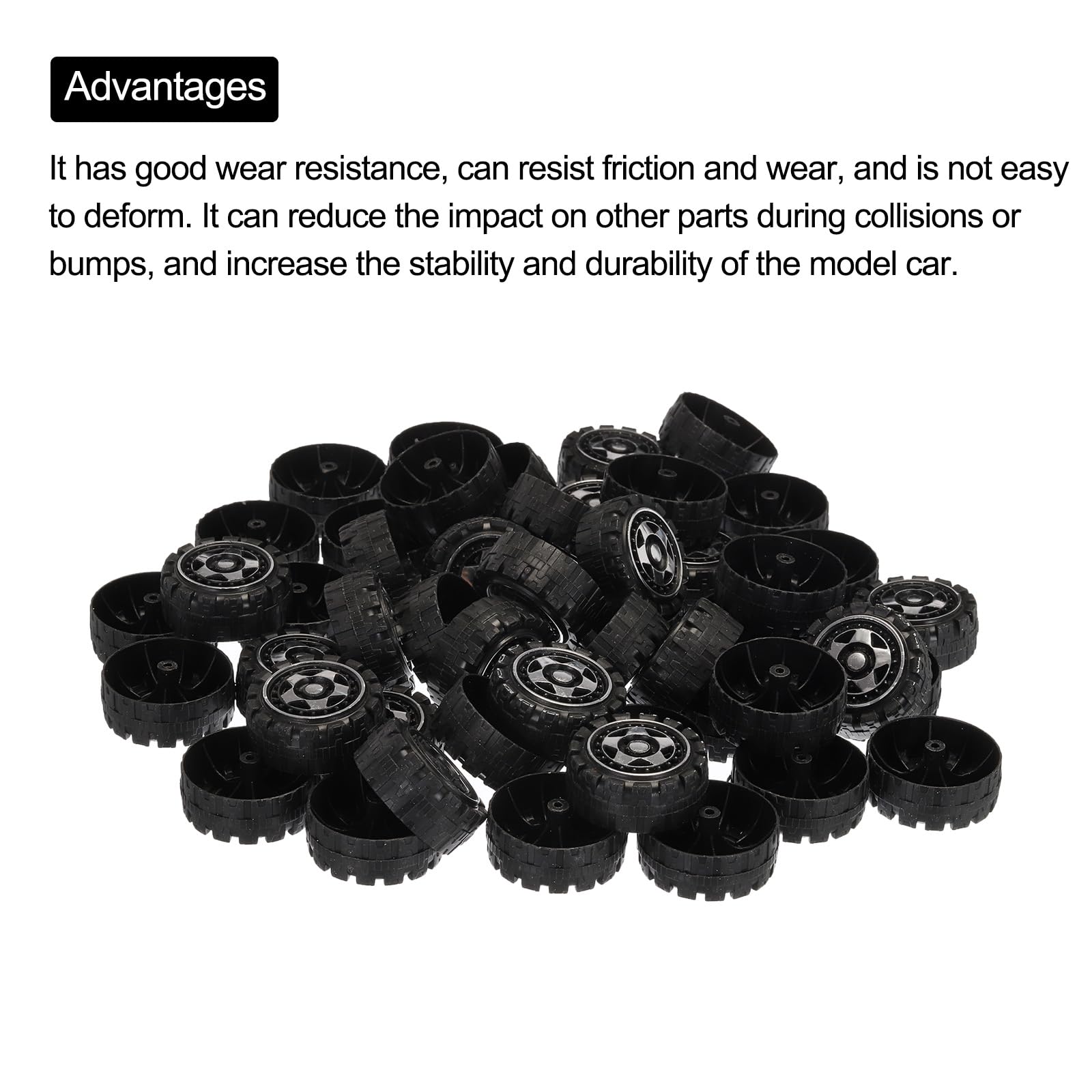 Abaodam Roues De Modèle 34mm – Lot De 32 Pièces Plastique Pour Voitures Et Camions Jouets DIY