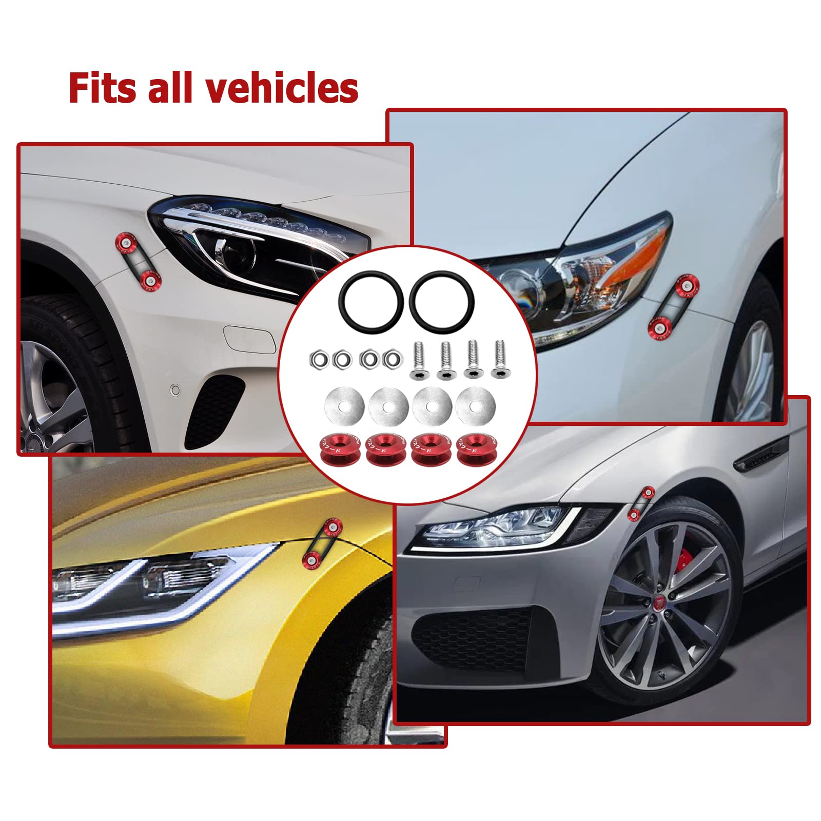 Snapklik.com : Universal Billet Bumper Trunk Quick Release Fastener Kit