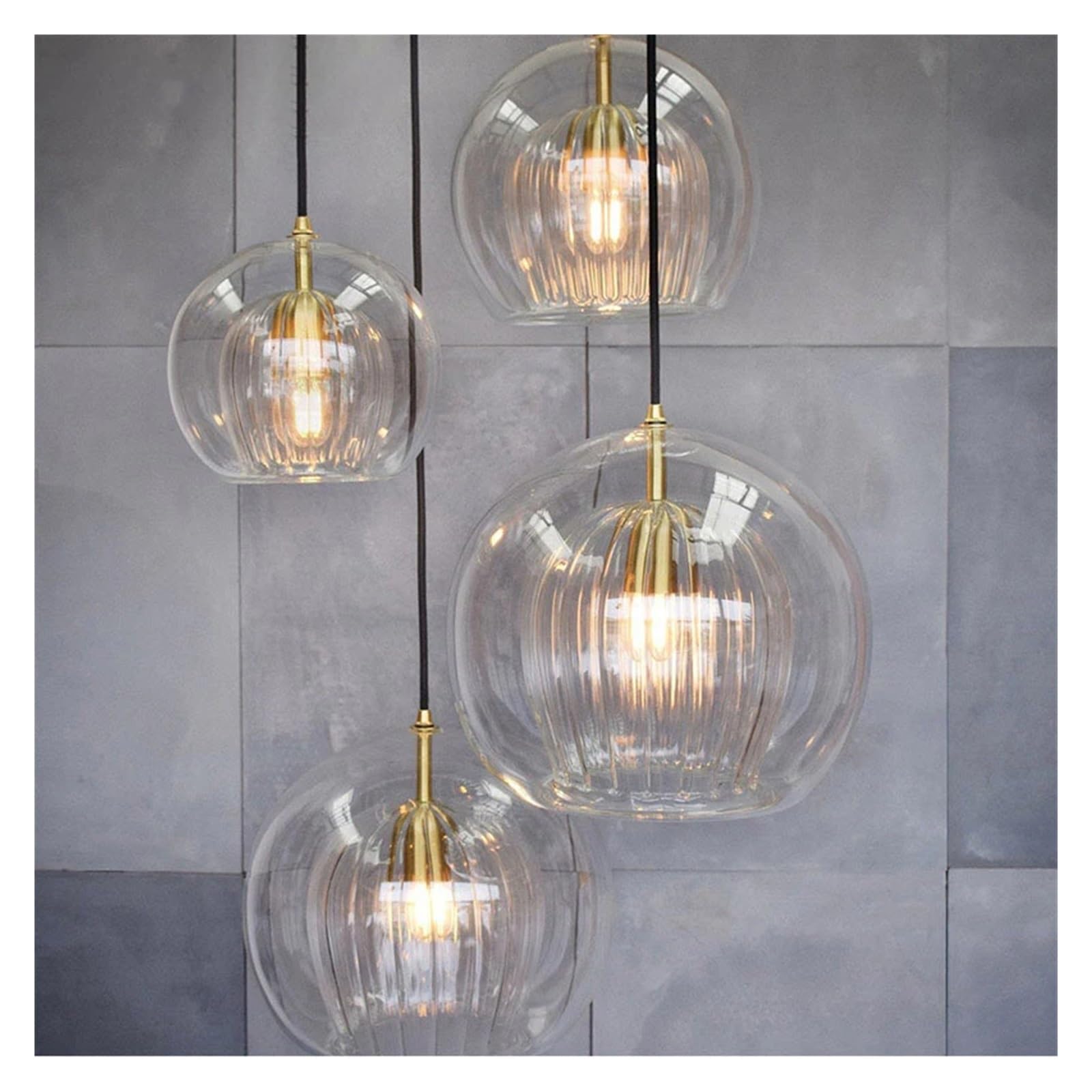 Genérico Lámparas de araña, Lámpara colgante de cristal calabaza, lámpara comedor, decoración muebles cocina nórdica, accesorios iluminación LED techo, Compatible with colgar(25cm)