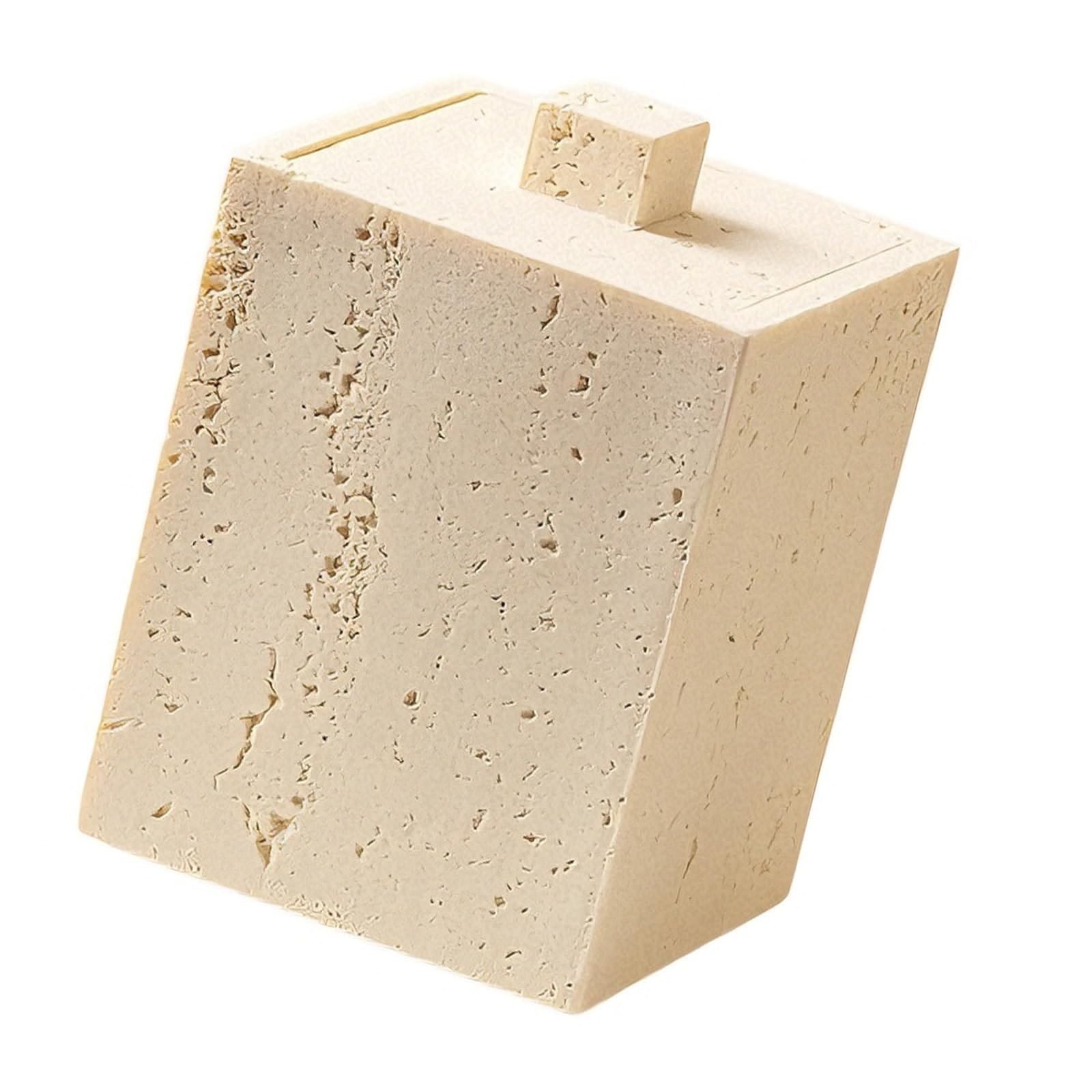 APGLSXY Space Saving Resin Box for Cotton Swabs and Toothpicks Feature Stone Texture Sturdy Easy Wipe Cleaning Simple Styles Japanese-styles Cotton Swab Holders