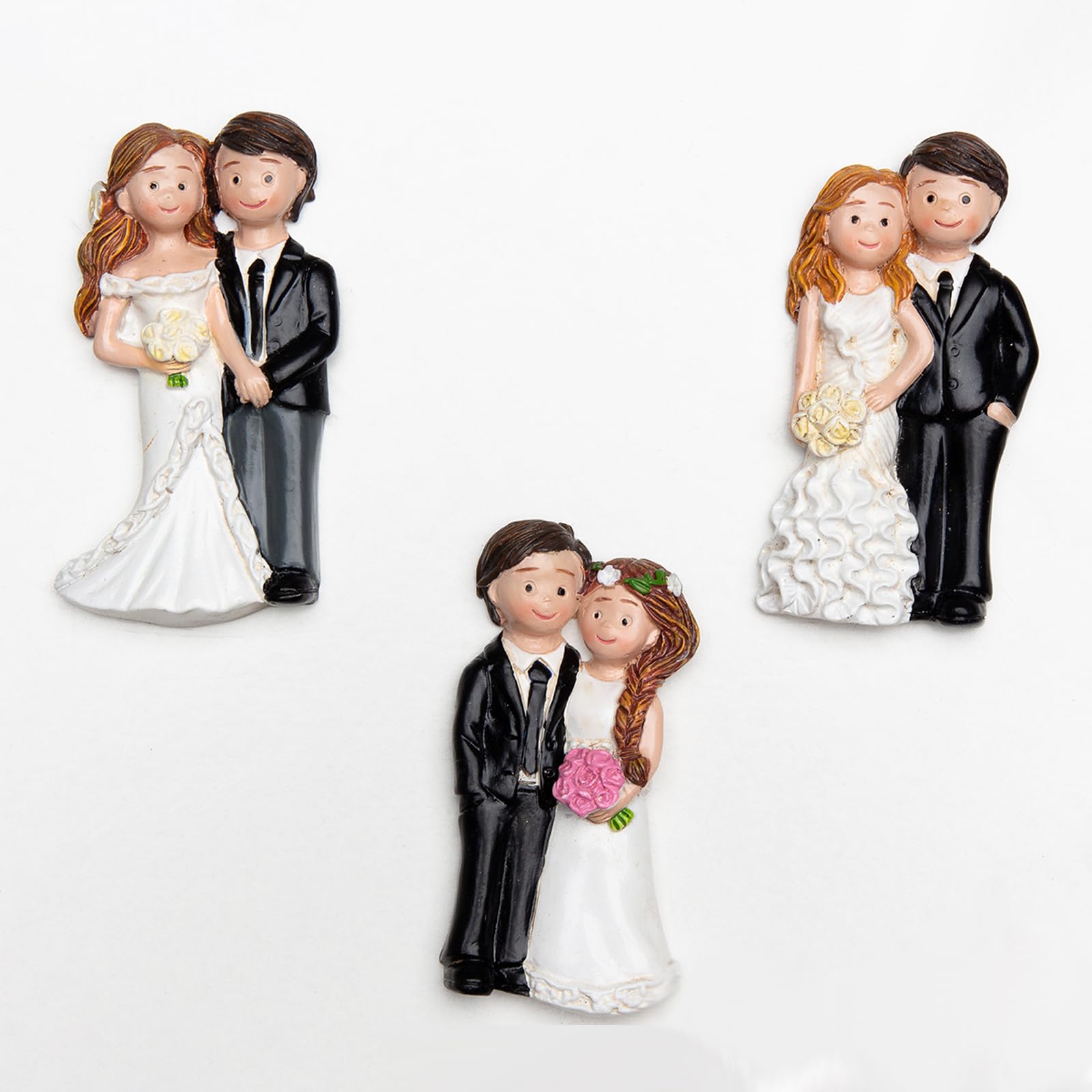 Doni Bomboniere Matrimonio 12PZ Calamita con Sposi in Abiti Idea Regalo Partecipazioni Anniversario Utili Idee Originali Economiche Eleganti Nozze Complete Particolari Calamite Confettata Segnaposto
