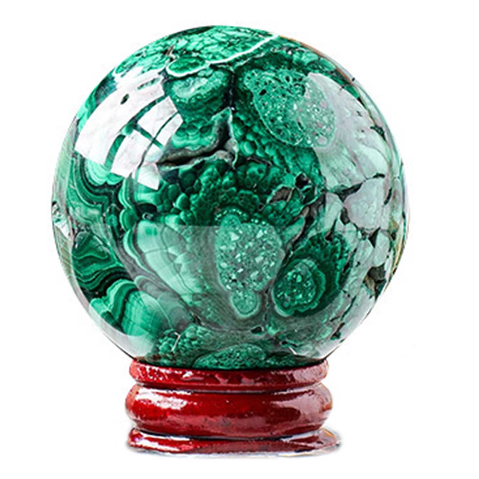 MAKDODRA Green Malachite Crystal Sphere Ball Sculpture Figurine