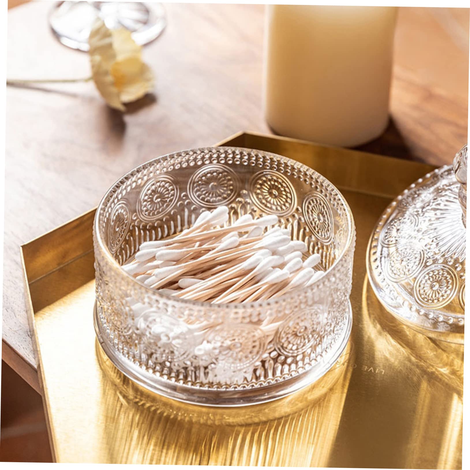 SOLUSTRE Barattolo di Vetro con Coperchio Contenitore Decorativo per Caramelle e Snack Barattolo Trasparente per Conservazione Alimenti per Uso Domestico e Ufficio