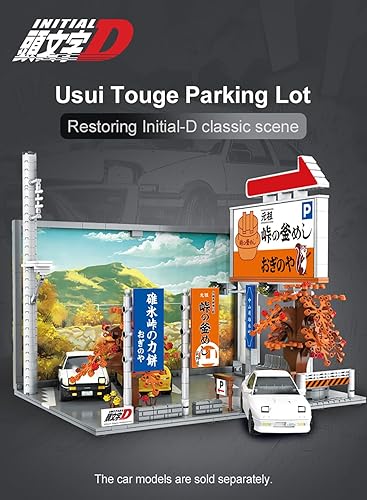 Miniatura 2 de dOMOb Initial-D Usui Touge - Kit de bloques de construcción japoneses para niños y adultos de 8 años, juguete de construcción con luces LED, juego