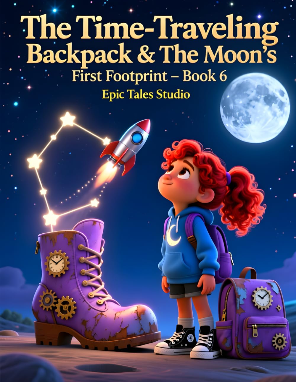The Time-Traveling Backpack & The Moon’s First Footprint – Book 6: A Magical Time-Travel Adventure About Courage, Curiosity, and Dreams