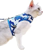 Vista 23 de Arnés de gato con correa, ajustable para gatos, chaleco acolchado para gatos, Black Plaid