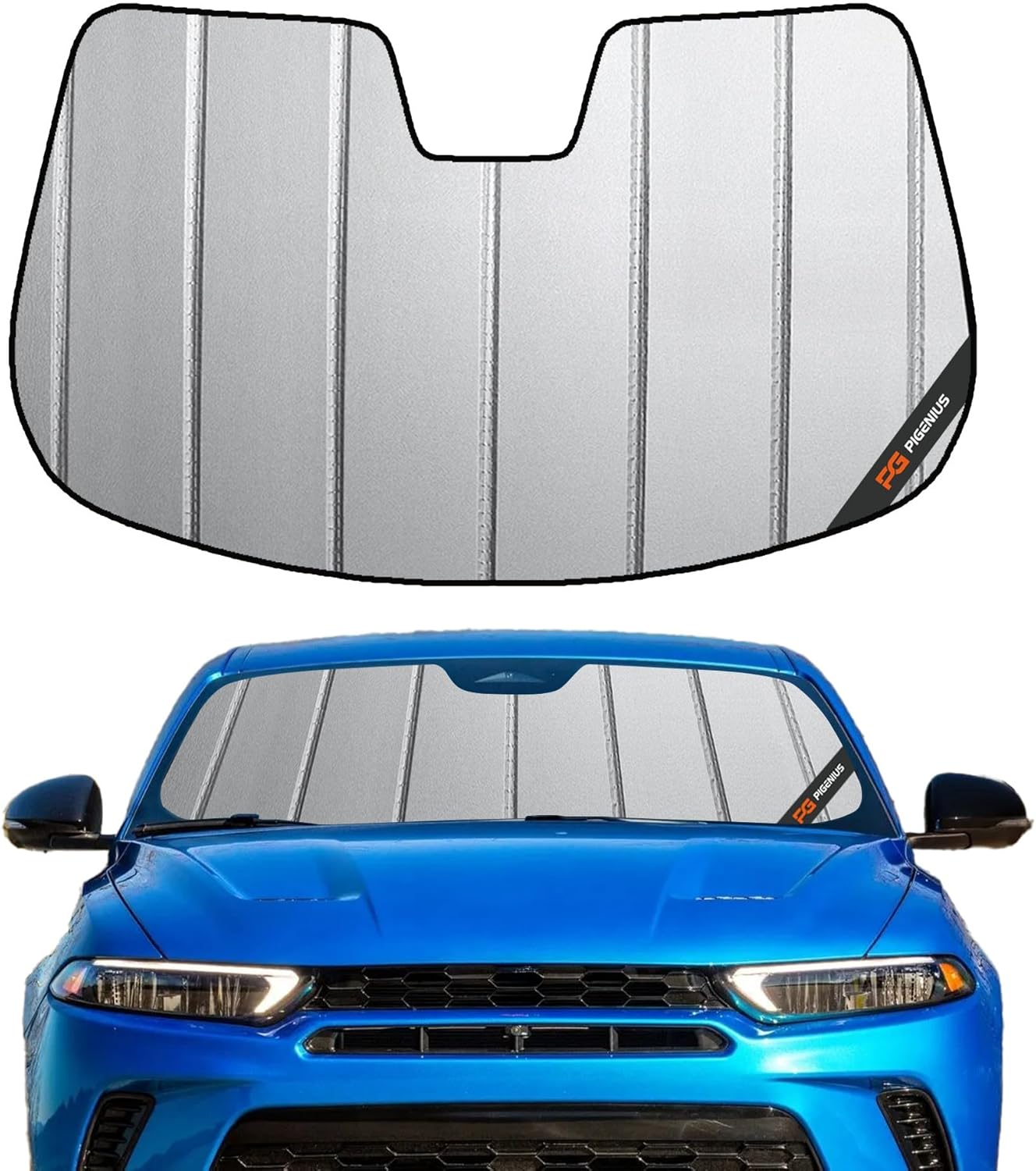 Windshield Sun Shade for Dodge Hornet,2023-2025,Thick Front Windshield Sunshade,6 Layers Sun Shield,Accordion Fold ( similar to picture ) 