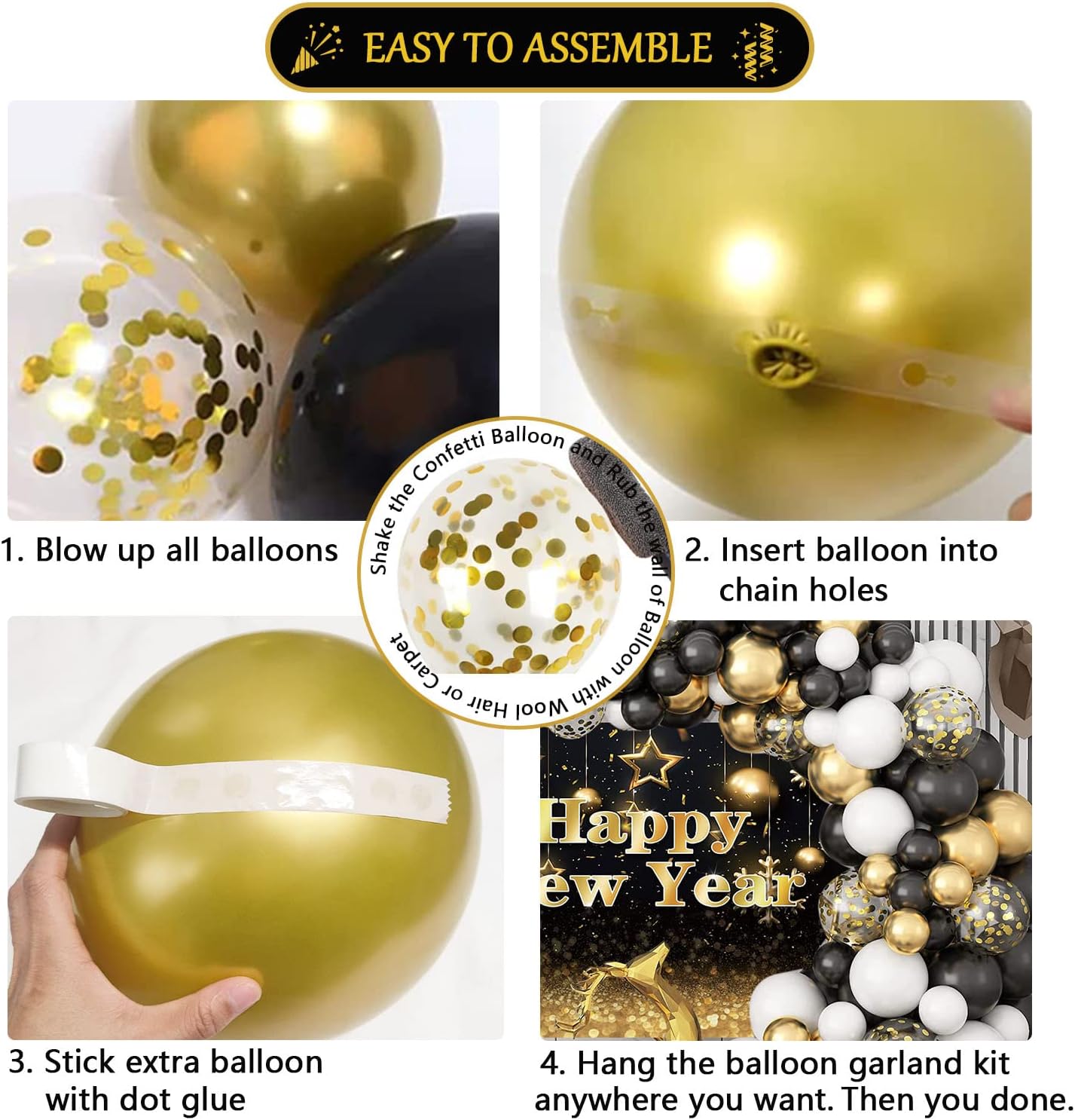 Buy New Years Eve Party Supplies 2023, 85PCS Happy New Year Decorations