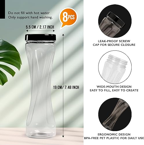 Miniatura 3 de Diversión y magia, botellas sensoriales vacías con componentes adicionales, botellas sensoriales vacías con tapa, kit de botella sensorial, plástico