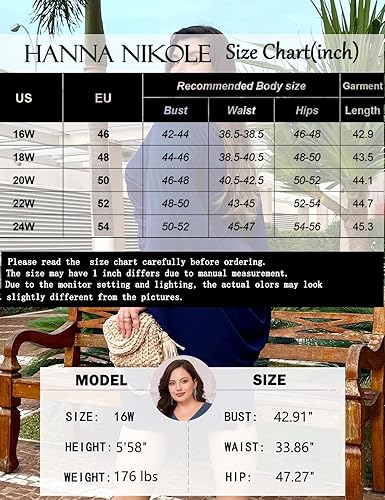 Miniatura 6 de Hanna Nikole Vestidos de gasa para mujer, talla grande, con volantes, estilo midi, bodycon