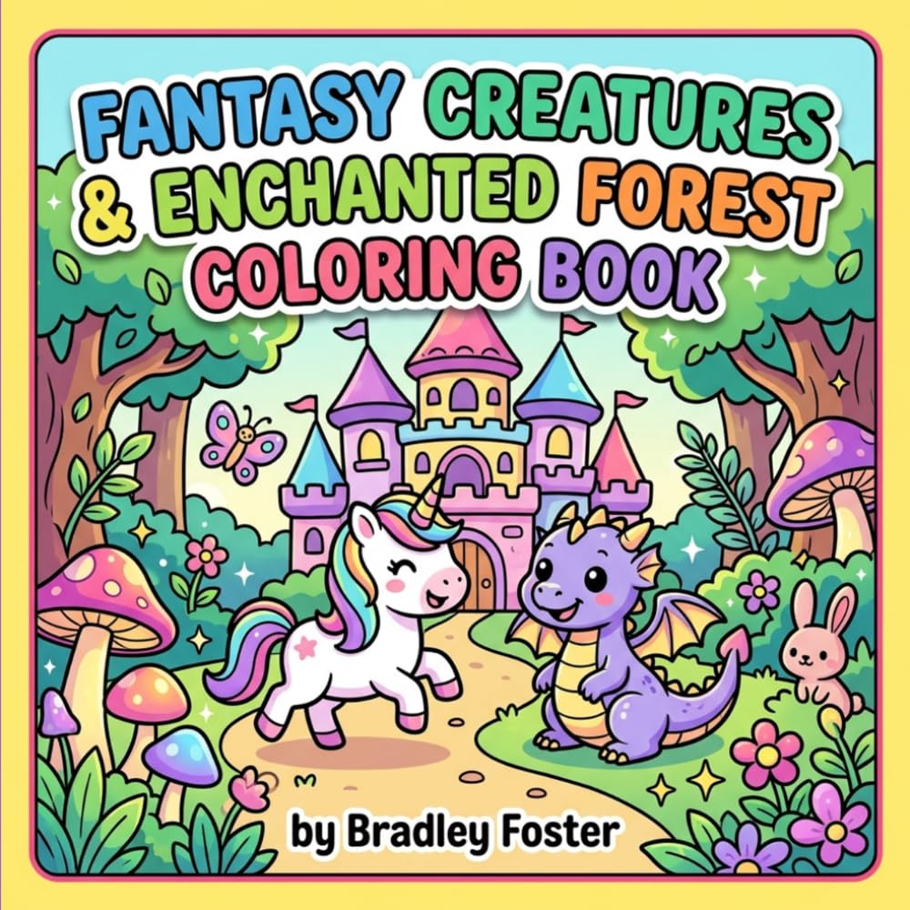 Fantasy Creatures and Enchanted Forest Coloring Book