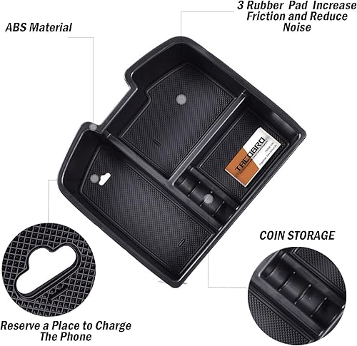Miniatura 9 de TACORBO Bandeja organizadora de consola central para GMC Sierra 2500 3500 Yukon XL Silverado 2500 3500 Suburban 1500 Tahoe  07-13 GMC Sierra 1500