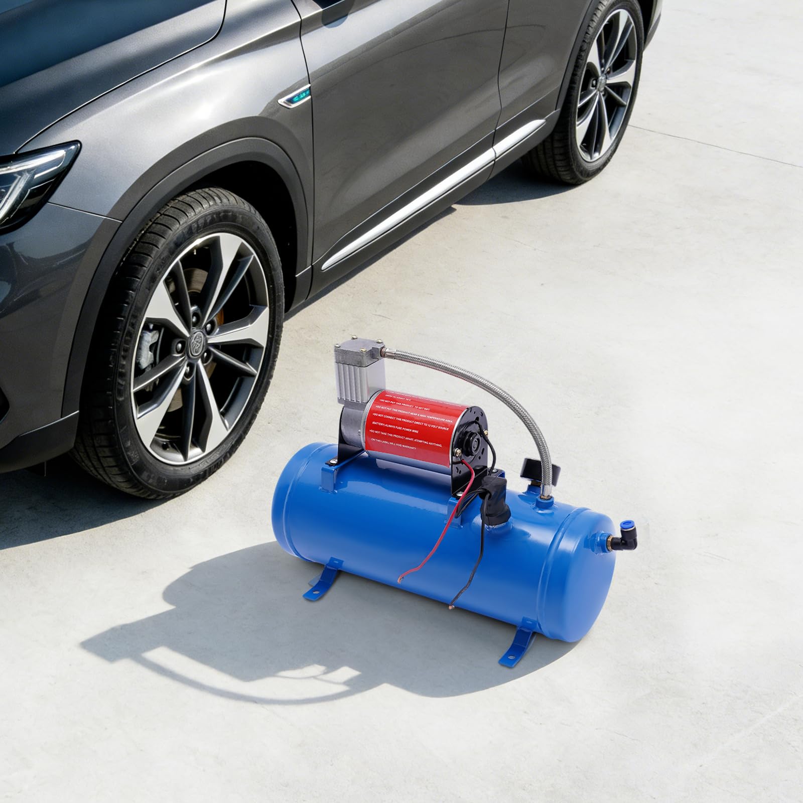 Compresor de aire portátil de 6 L, 12 V para coche, con depósito