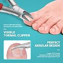 Nail Clipper Set for Adult Ingrown Toenails, RONAVO Heavy Duty Toe Nail Clippers Seniors Thick Nails Long Handle, Large Toenail Clippers for Ingrown Nails 4Pcs（Red） gallery image
