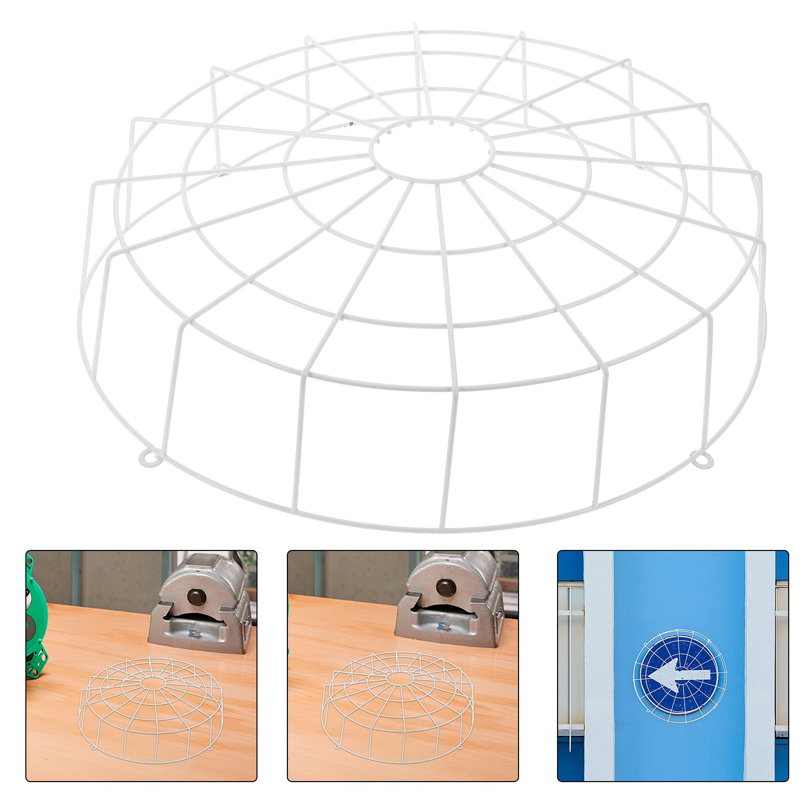 Abaodam Cage de Protection Blanche en Fer pour Panneau de Sortie et Luminaire de Plafond, Filet Soudé Bordure, Protection Sécurisée Polyvalente pour Éclairage D'urgence