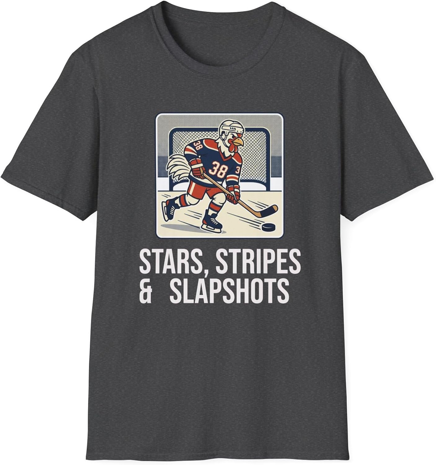 Chicken Hockey Player T-Shirt | Chicken Ice Skater Graphic