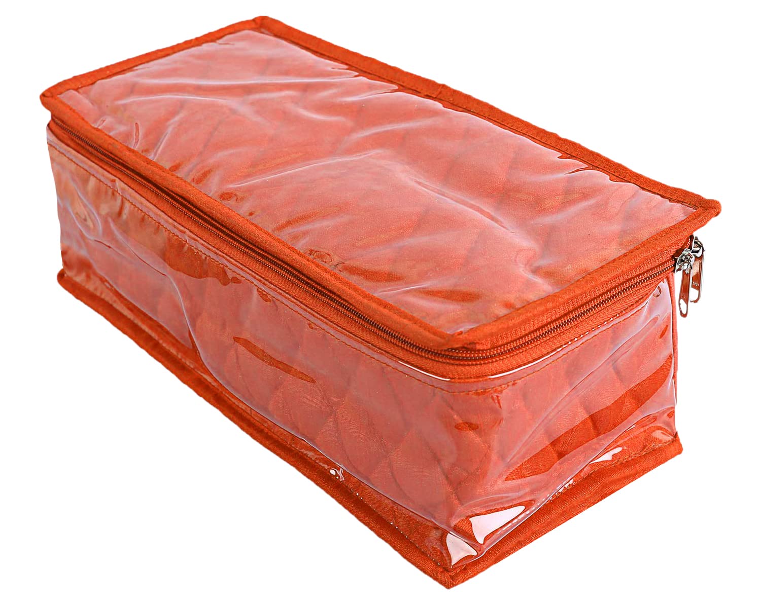 Kuber Industries Multiuses PVC Laminated Jewellery Locker Organizer With 4 Pouches (Orange)