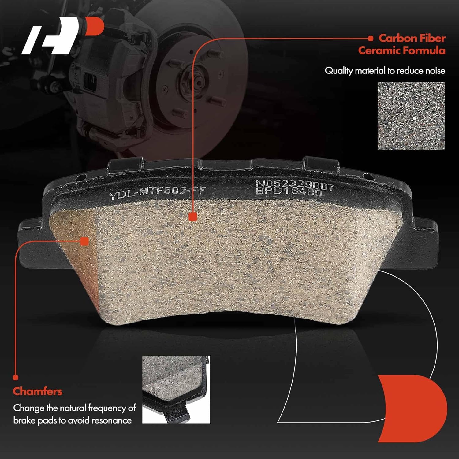 A-Premium Rear Ceramic Brake Pads 4-Pack Set Compatible with Hyundai & Kia Models - Tucson 2016-2021, Sportage 2017-2021