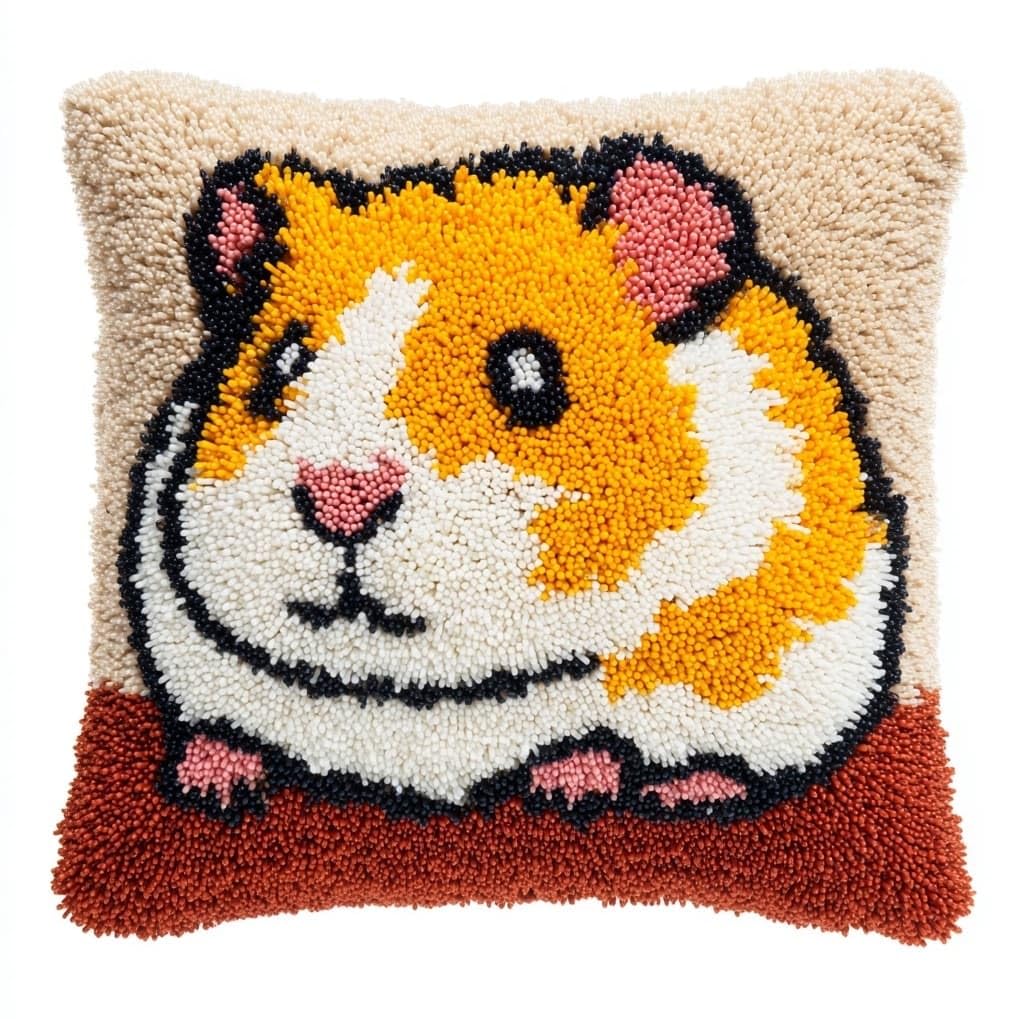 AxiangziK 43x43cm Latch Hook Pillow Kit,Cute Hamster